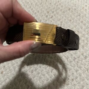 SOLD Brooks brother snakeskin and cowhide belt with gold hardware